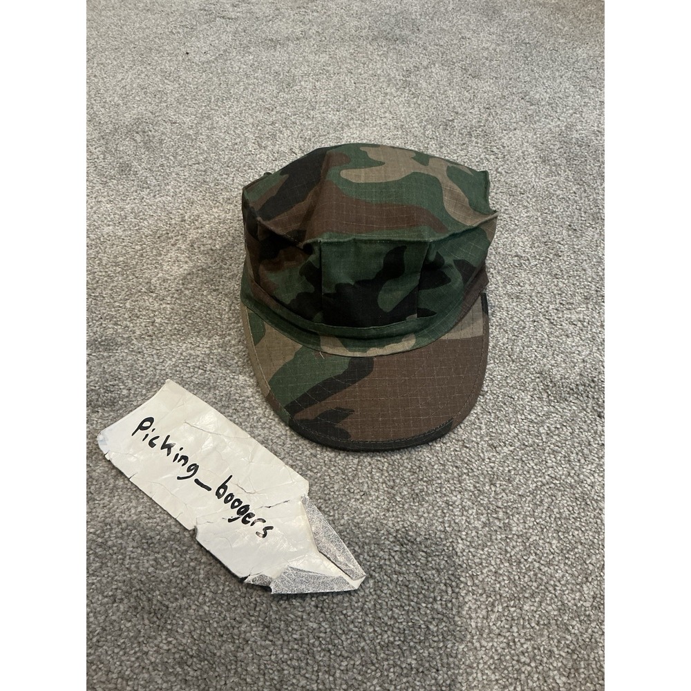 USMC Cap Utility MC USA Made Marines Woodland Camo MILITARY Size Medium